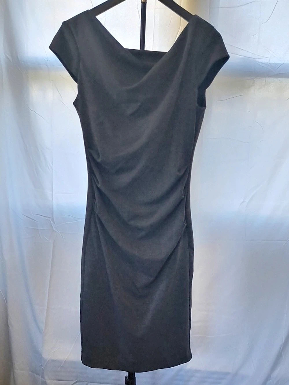 Gray Ruched Midi Dress Like New